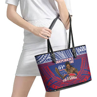 Samoa Independence Day Leather Tote Bag 64th Anniversary Toa O Samoa