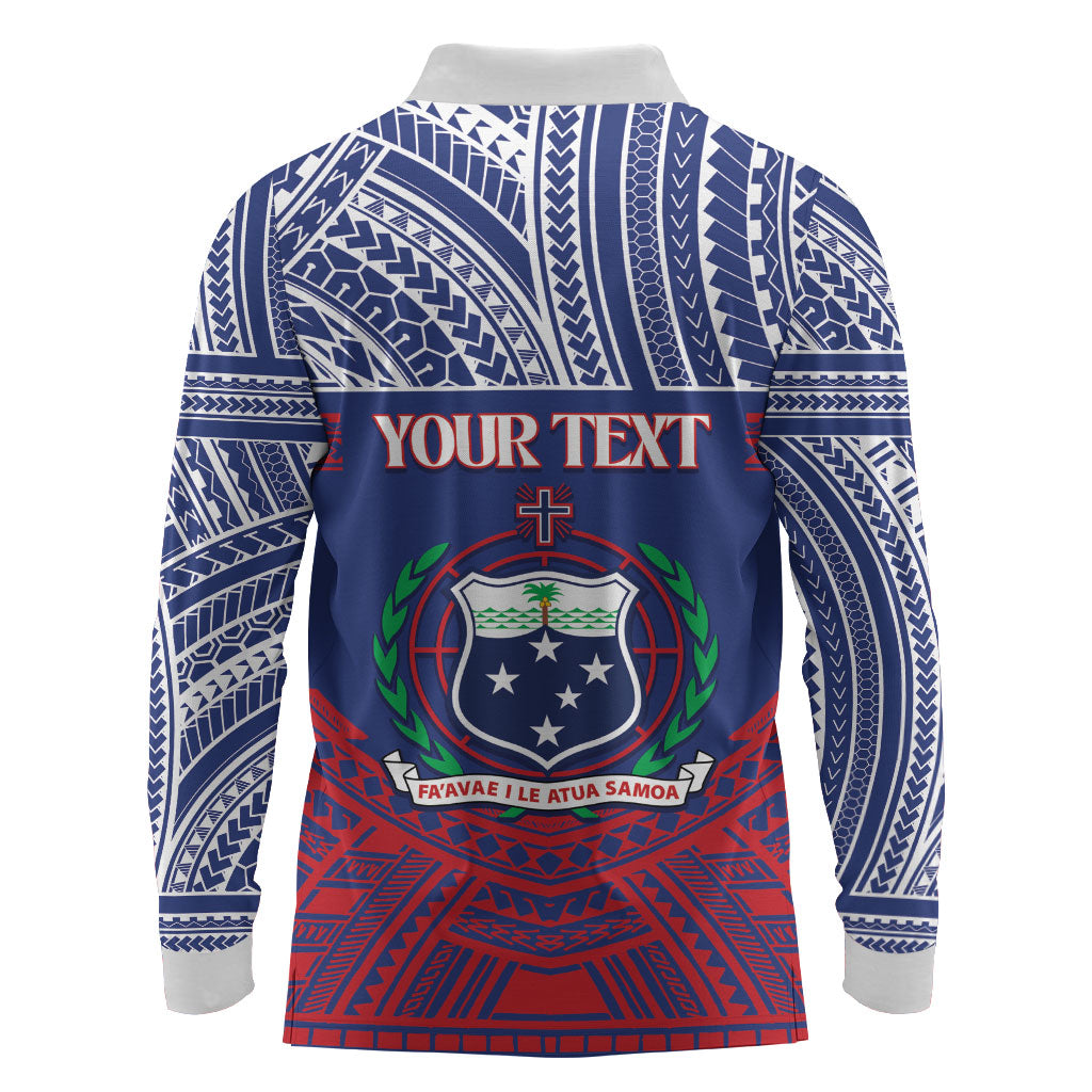 Personalised Samoa Independence Day Long Sleeve Polo Shirt 64th Anniversary Toa O Samoa