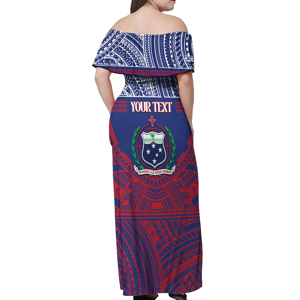 Personalised Samoa Independence Day Off Shoulder Maxi Dress 64th Anniversary Toa O Samoa