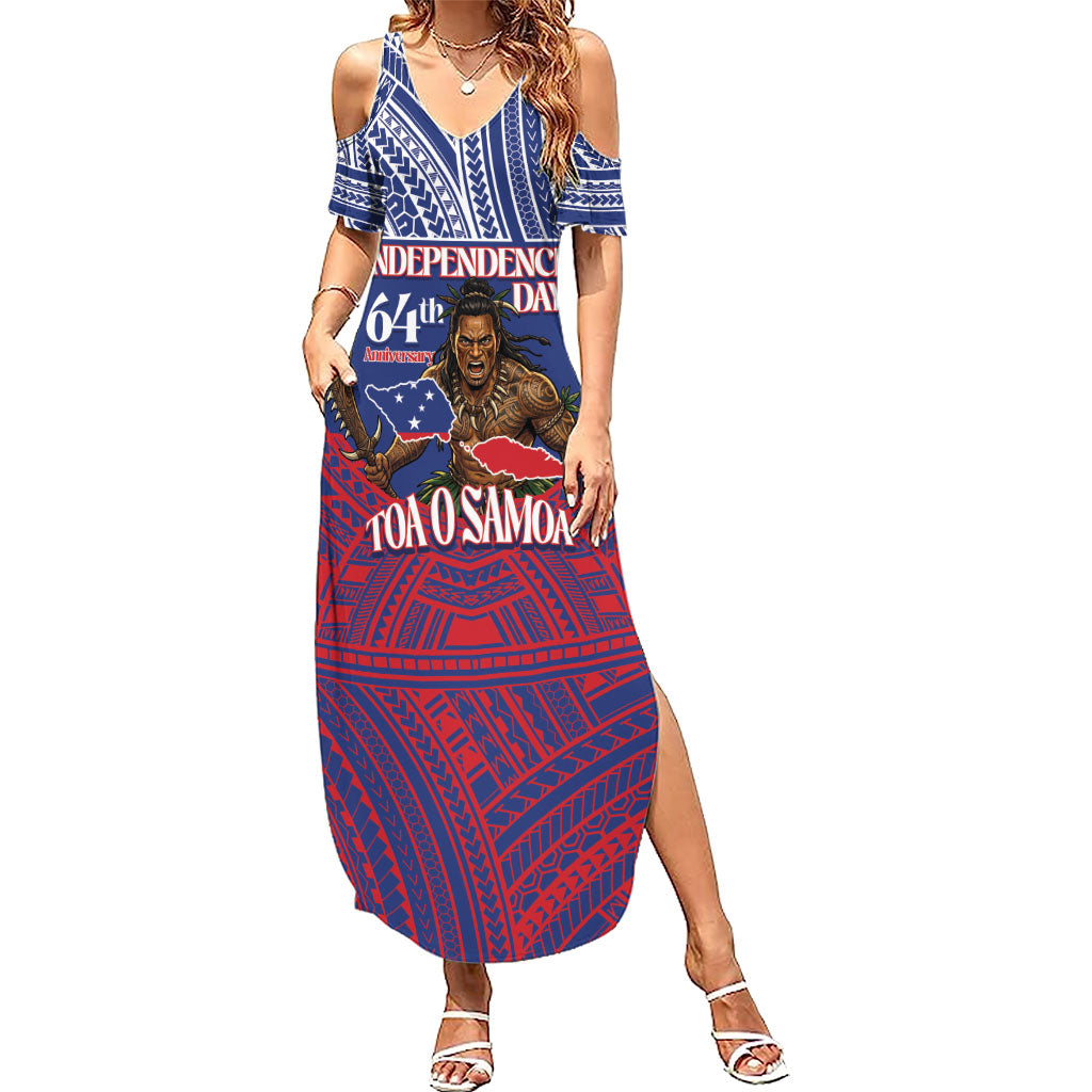 Personalised Samoa Independence Day Summer Maxi Dress 64th Anniversary Toa O Samoa