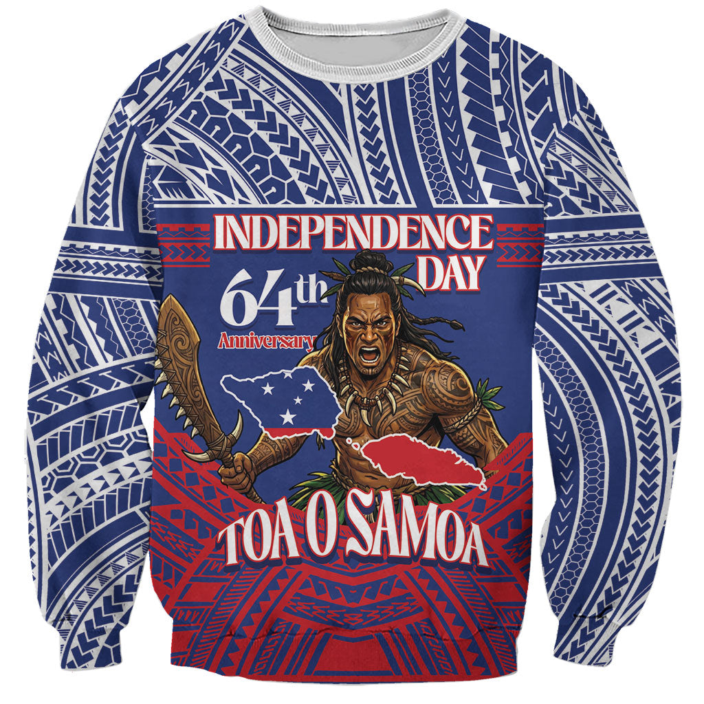 Personalised Samoa Independence Day Sweatshirt 64th Anniversary Toa O Samoa