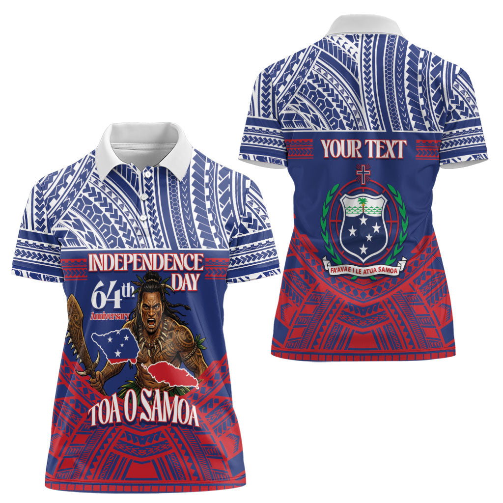 Personalised Samoa Independence Day Women Polo Shirt 64th Anniversary Toa O Samoa LT14 - Polynesian Pride