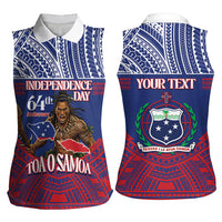 Personalised Samoa Independence Day Women Sleeveless Polo Shirt 64th Anniversary Toa O Samoa