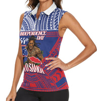 Personalised Samoa Independence Day Women Sleeveless Polo Shirt 64th Anniversary Toa O Samoa
