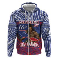 Personalised Samoa Independence Day Zip Hoodie 64th Anniversary Toa O Samoa