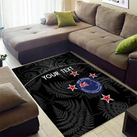 Custom New Zealand Silver Fern Football Area Rug Summer 2024 Olympic Go Aotearoa LT14 - Polynesian Pride
