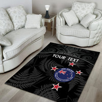 Custom New Zealand Silver Fern Football Area Rug Summer 2024 Olympic Go Aotearoa LT14 - Polynesian Pride