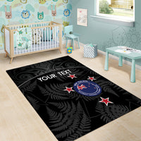 Custom New Zealand Silver Fern Football Area Rug Summer 2024 Olympic Go Aotearoa LT14 - Polynesian Pride