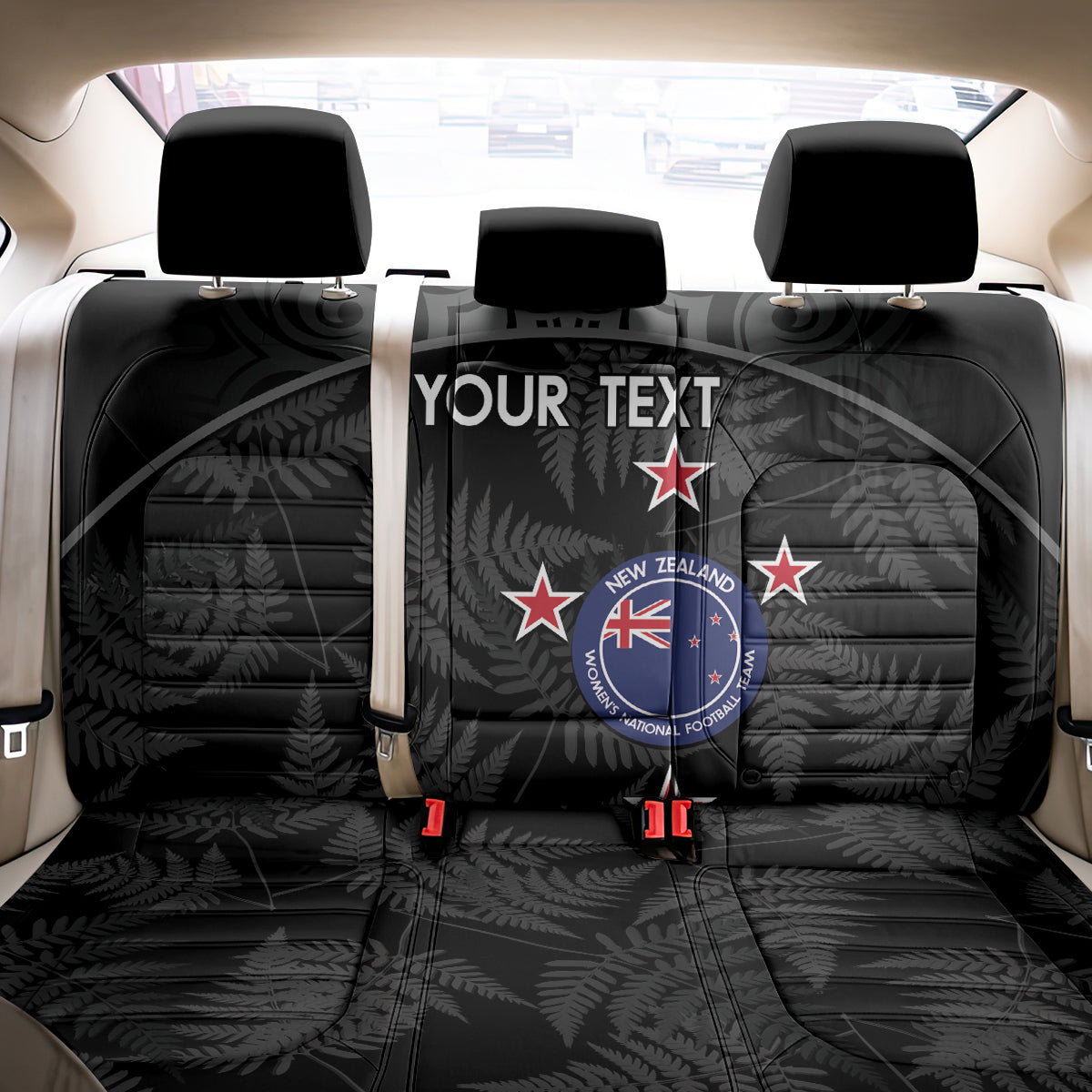 Custom New Zealand Silver Fern Football Back Car Seat Cover Summer 2024 Olympic Go Aotearoa LT14 - Polynesian Pride