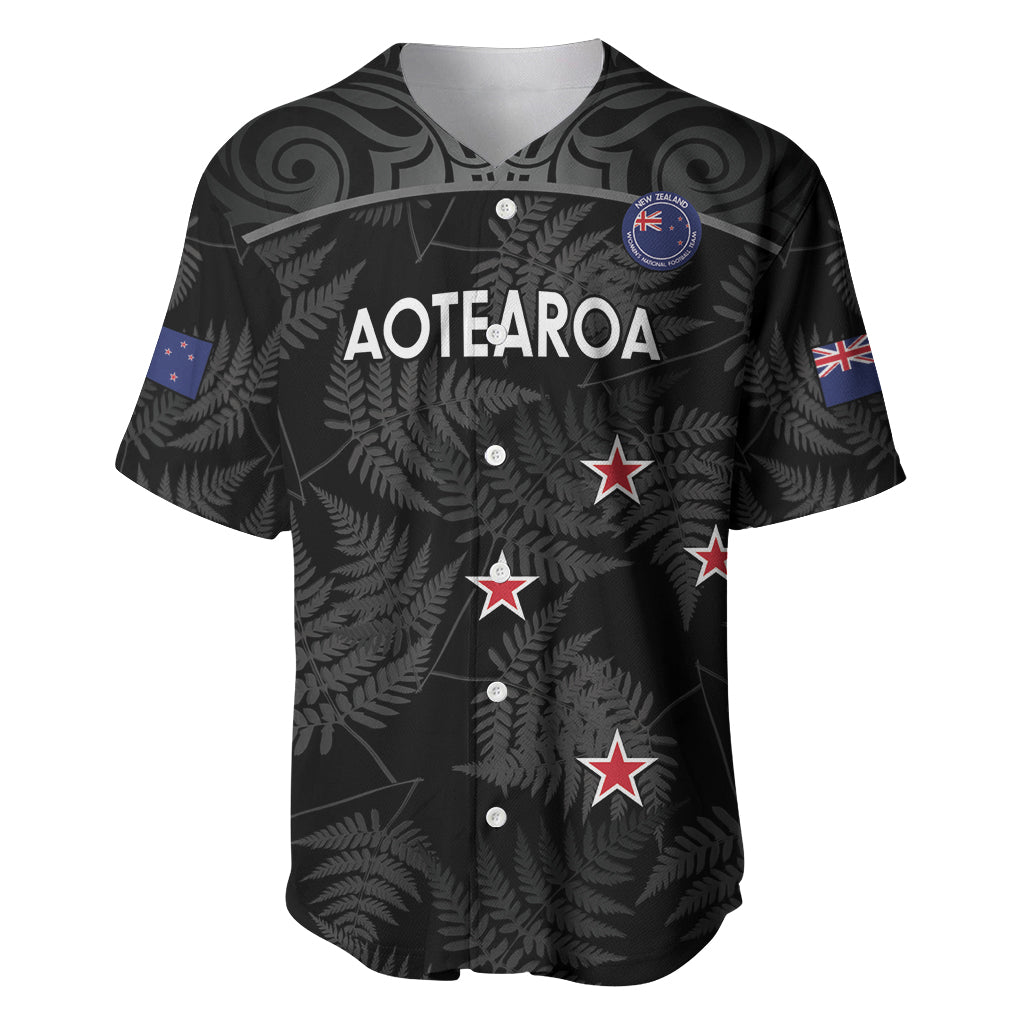 Custom New Zealand Silver Fern Football Baseball Jersey Summer 2024 Olympic Go Aotearoa LT14 Black - Polynesian Pride