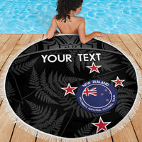 Custom New Zealand Silver Fern Football Beach Blanket Summer 2024 Olympic Go Aotearoa LT14 - Polynesian Pride