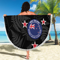 Custom New Zealand Silver Fern Football Beach Blanket Summer 2024 Olympic Go Aotearoa LT14 - Polynesian Pride