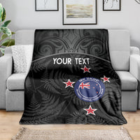 Custom New Zealand Silver Fern Football Blanket Summer 2024 Olympic Go Aotearoa LT14 - Polynesian Pride