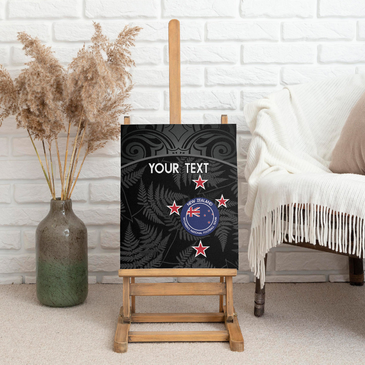Custom New Zealand Silver Fern Football Canvas Wall Art Summer 2024 Olympic Go Aotearoa LT14 - Polynesian Pride