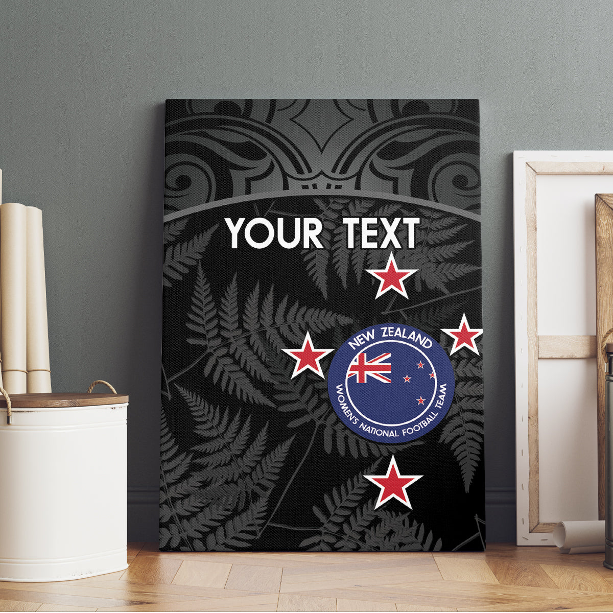 Custom New Zealand Silver Fern Football Canvas Wall Art Summer 2024 Olympic Go Aotearoa LT14 - Polynesian Pride