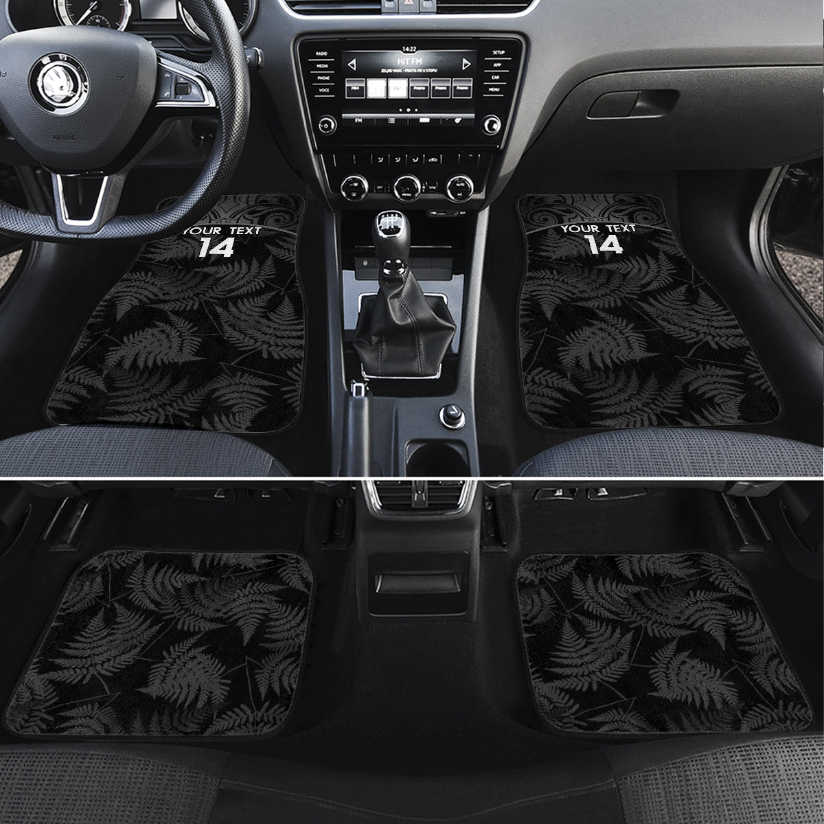 Custom New Zealand Silver Fern Football Car Mats Summer 2024 Olympic Go Aotearoa LT14 Set 4pcs Black - Polynesian Pride