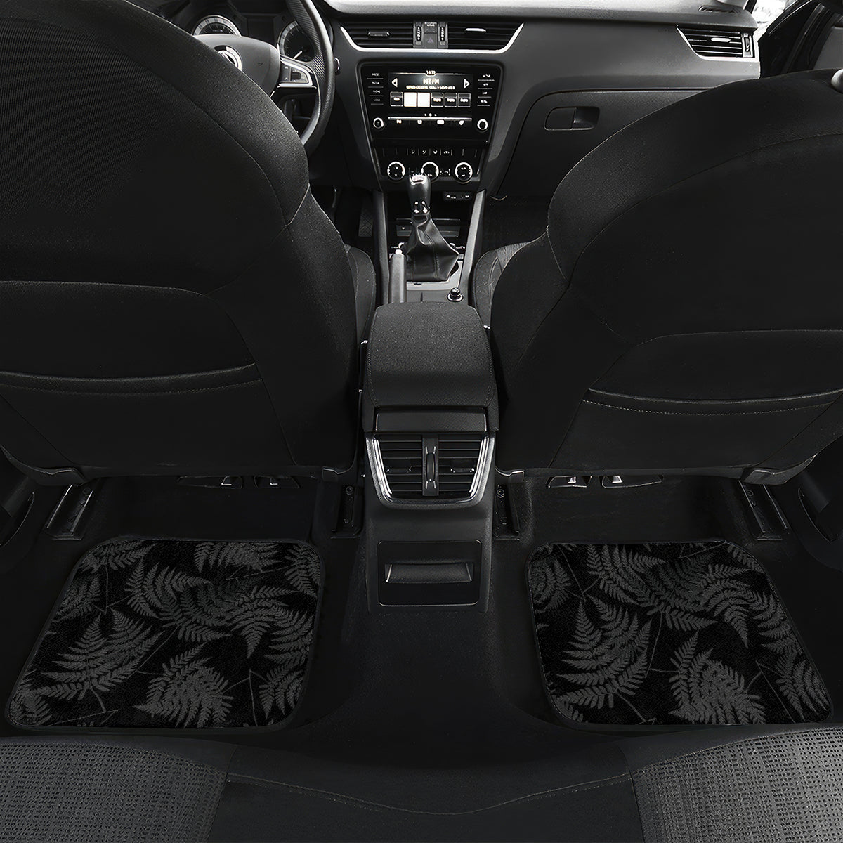 Custom New Zealand Silver Fern Football Car Mats Summer 2024 Olympic Go Aotearoa LT14 Set 2pcs - Back Black - Polynesian Pride