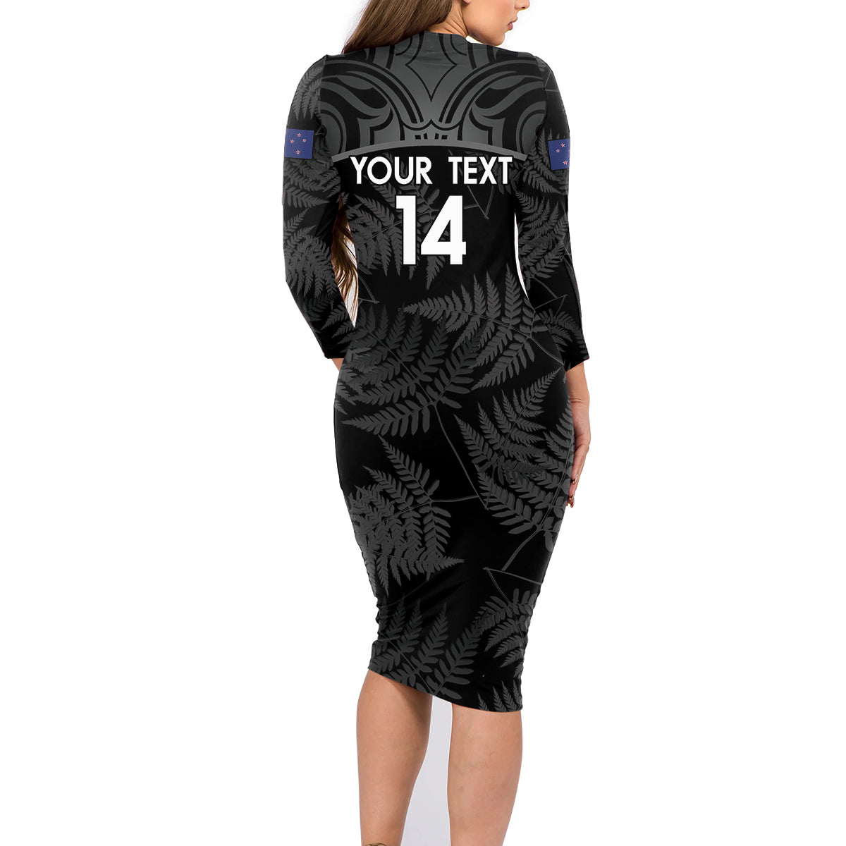 Custom New Zealand Silver Fern Football Family Matching Long Sleeve Bodycon Dress and Hawaiian Shirt Summer 2024 Olympic Go Aotearoa LT14 - Polynesian Pride