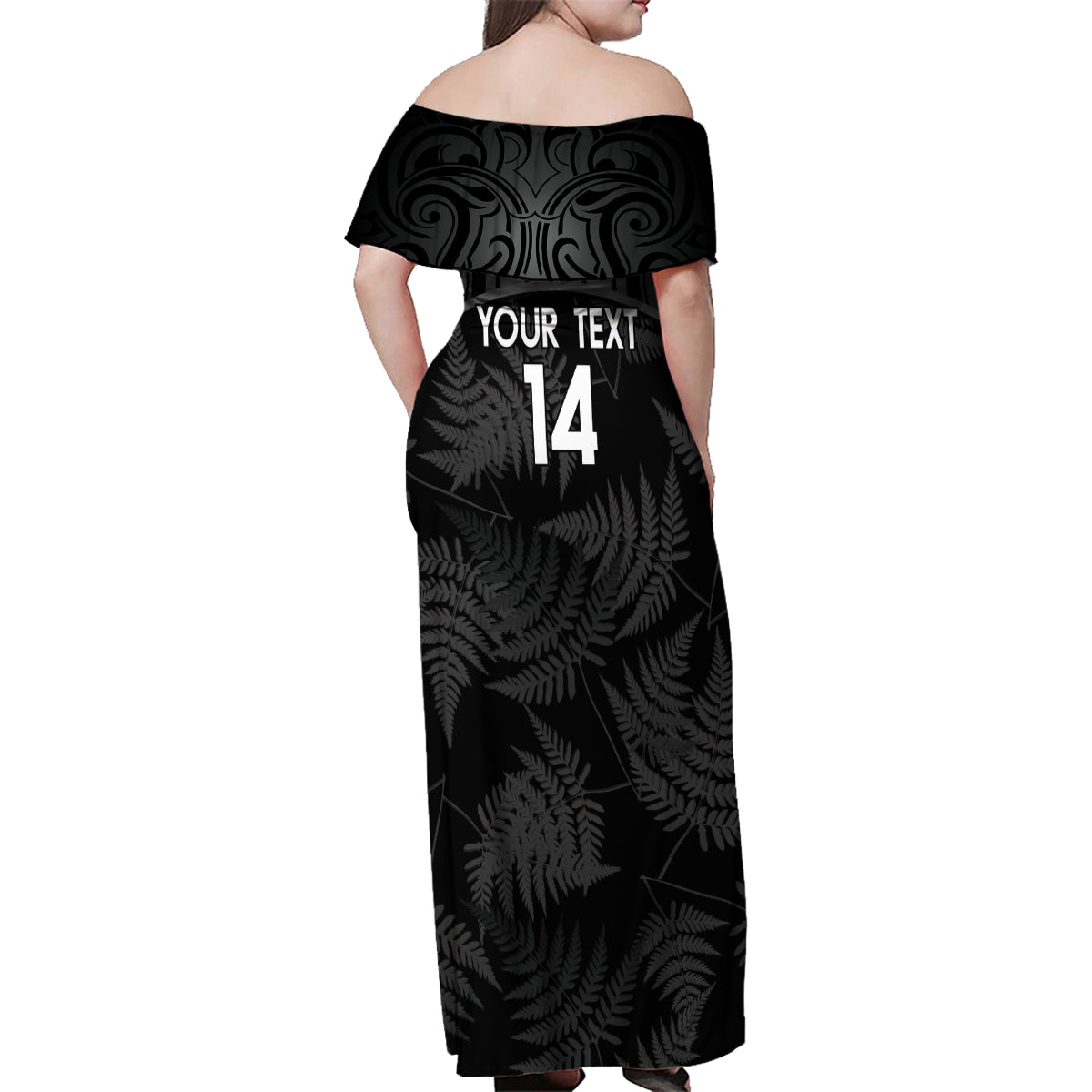 Custom New Zealand Silver Fern Football Family Matching Off Shoulder Maxi Dress and Hawaiian Shirt Summer 2024 Olympic Go Aotearoa LT14 - Polynesian Pride