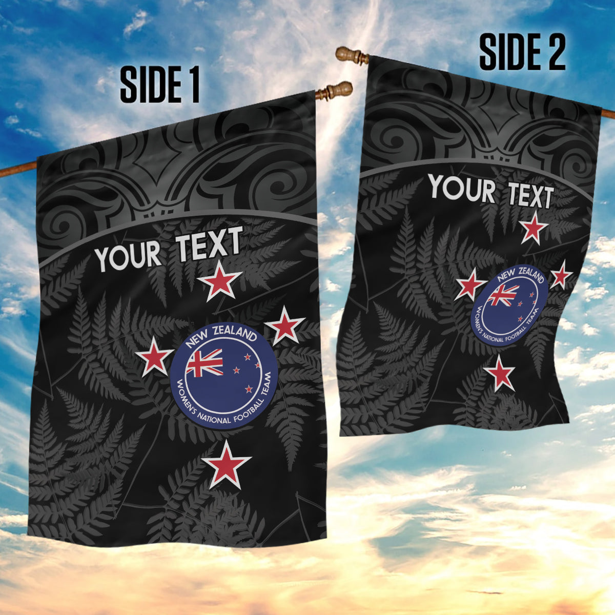 Custom New Zealand Silver Fern Football Garden Flag Summer 2024 Olympic Go Aotearoa LT14 - Polynesian Pride