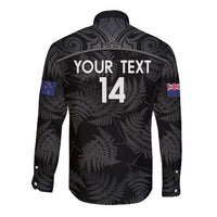 Custom New Zealand Silver Fern Football Long Sleeve Button Shirt Summer 2024 Olympic Go Aotearoa LT14 - Polynesian Pride