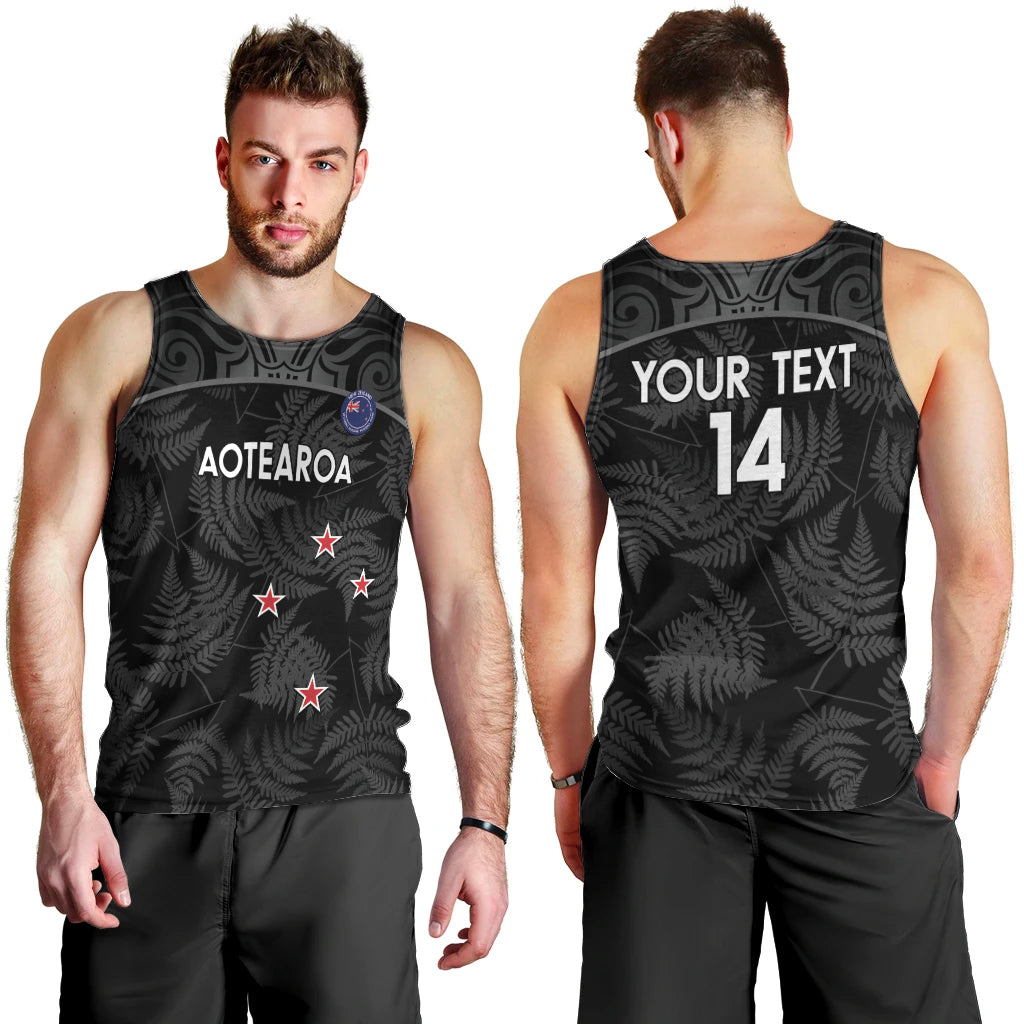 Custom New Zealand Silver Fern Football Men Tank Top Summer 2024 Olympic Go Aotearoa LT14 - Polynesian Pride