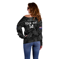 Custom New Zealand Silver Fern Football Off Shoulder Sweater Summer 2024 Olympic Go Aotearoa LT14 - Polynesian Pride