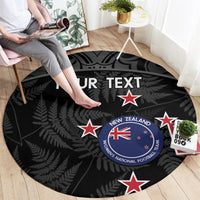Custom New Zealand Silver Fern Football Round Carpet Summer 2024 Olympic Go Aotearoa LT14 - Polynesian Pride
