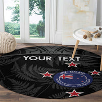 Custom New Zealand Silver Fern Football Round Carpet Summer 2024 Olympic Go Aotearoa LT14 - Polynesian Pride