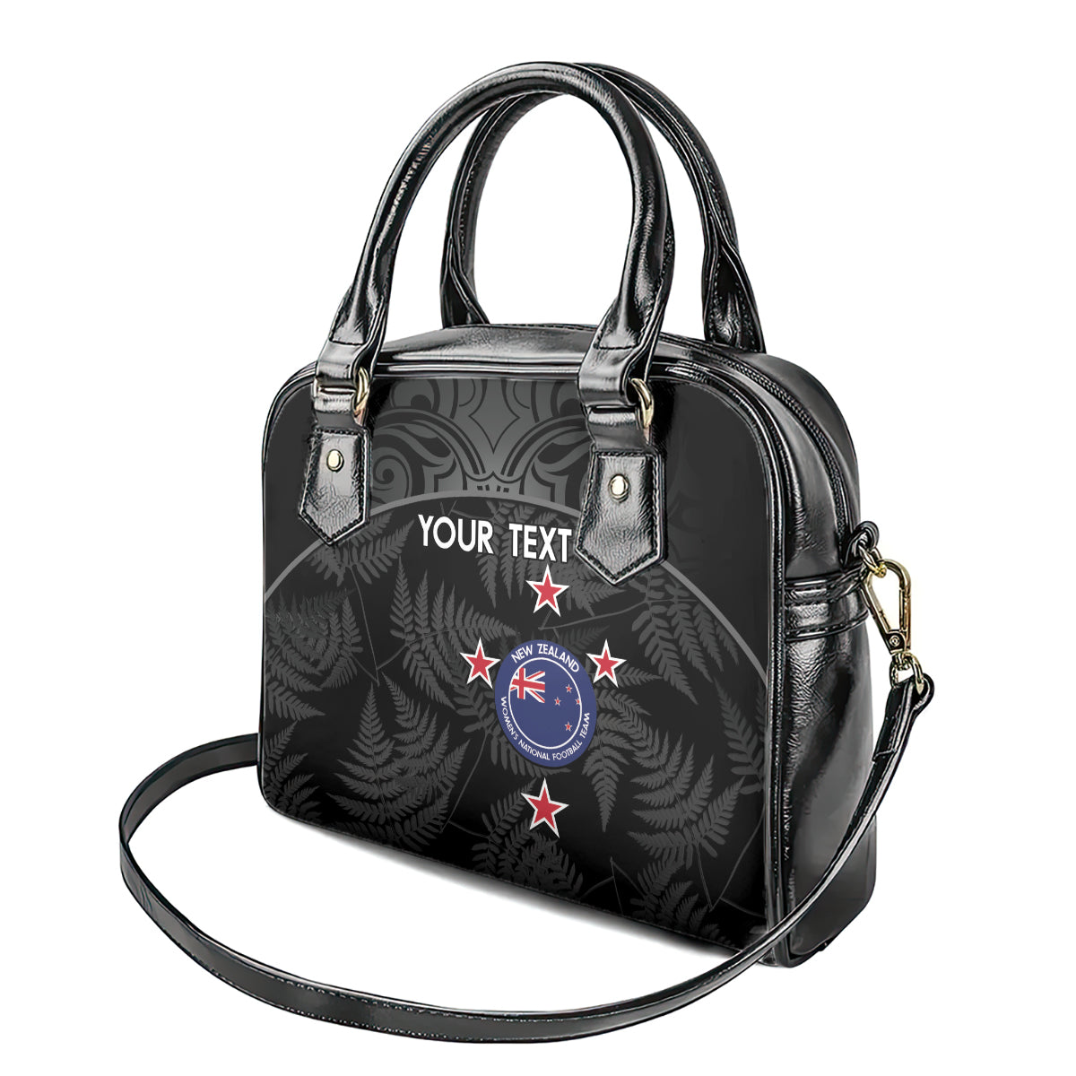 Custom New Zealand Silver Fern Football Shoulder Handbag Summer 2024 Olympic Go Aotearoa LT14 - Polynesian Pride