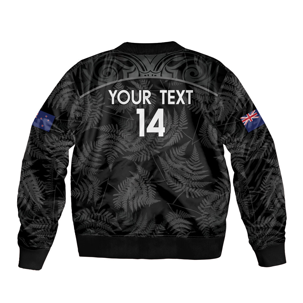 Custom New Zealand Silver Fern Football Sleeve Zip Bomber Jacket Summer 2024 Olympic Go Aotearoa LT14 - Polynesian Pride