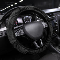 New Zealand Silver Fern Football Steering Wheel Cover Summer 2024 Olympic Go Aotearoa LT14 Universal Fit Black - Polynesian Pride