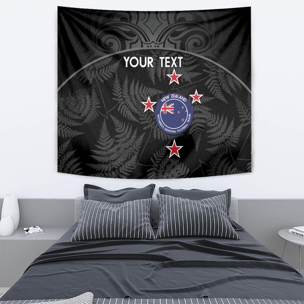 Custom New Zealand Silver Fern Football Tapestry Summer 2024 Olympic Go Aotearoa LT14 - Polynesian Pride