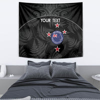 Custom New Zealand Silver Fern Football Tapestry Summer 2024 Olympic Go Aotearoa LT14 - Polynesian Pride