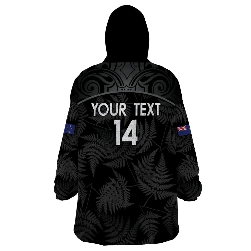 Custom New Zealand Silver Fern Football Wearable Blanket Hoodie Summer 2024 Olympic Go Aotearoa LT14 - Polynesian Pride
