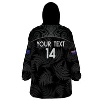 Custom New Zealand Silver Fern Football Wearable Blanket Hoodie Summer 2024 Olympic Go Aotearoa LT14 - Polynesian Pride