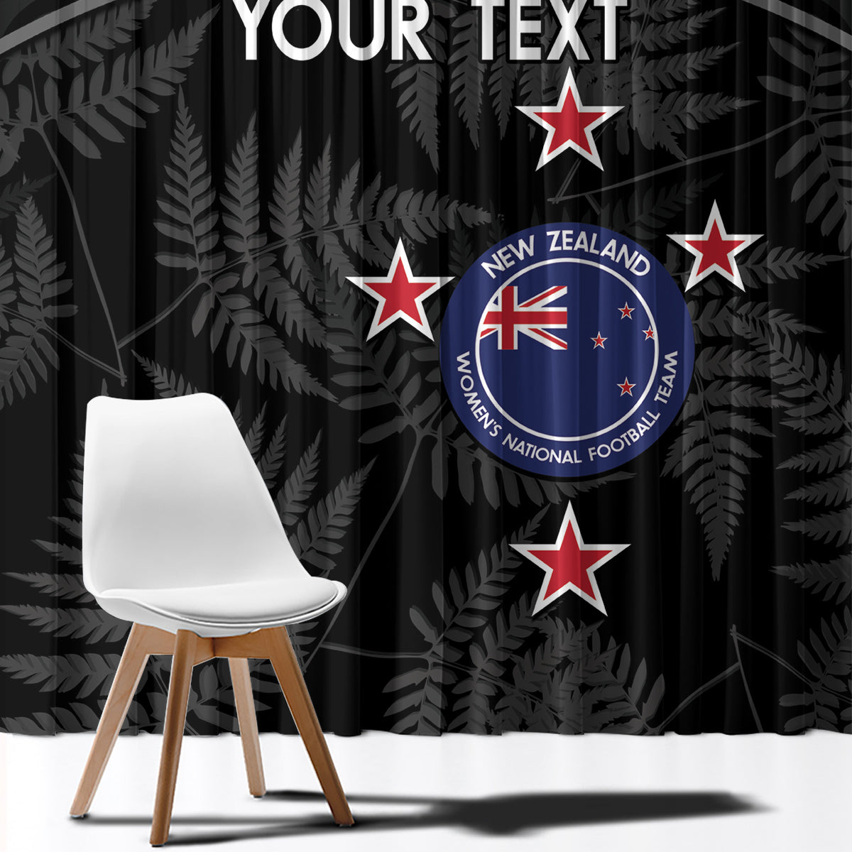 Custom New Zealand Silver Fern Football Window Curtain Summer 2024 Olympic Go Aotearoa LT14 - Polynesian Pride
