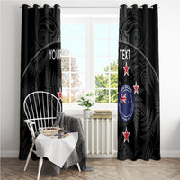 Custom New Zealand Silver Fern Football Window Curtain Summer 2024 Olympic Go Aotearoa LT14 - Polynesian Pride