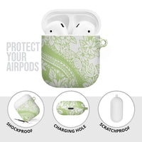 Polynesian Tiare Flower Sage Green Pastel AirPods Case