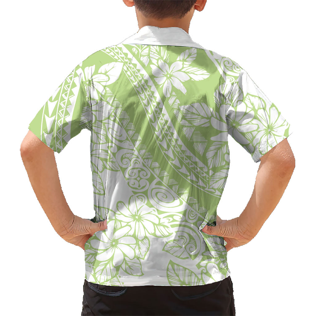 Polynesian Tiare Flower Sage Green Pastel Family Matching Summer Maxi Dress and Hawaiian Shirt LT14 - Polynesian Pride