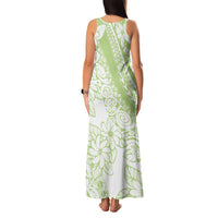 Polynesian Tiare Flower Sage Green Pastel Family Matching Tank Maxi Dress and Hawaiian Shirt LT14 - Polynesian Pride