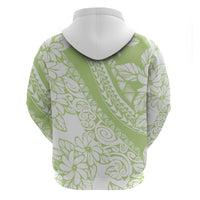 Polynesian Tiare Flower Sage Green Pastel Hoodie LT14 - Polynesian Pride