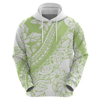 Polynesian Tiare Flower Sage Green Pastel Hoodie LT14 - Polynesian Pride