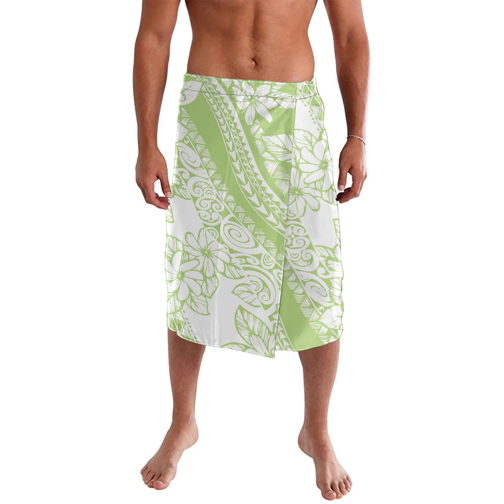 Polynesian Tiare Flower Sage Green Pastel Lavalava