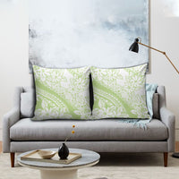 Polynesian Tiare Flower Sage Green Pastel Pillow Cover