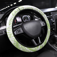 Polynesian Tiare Flower Sage Green Pastel Steering Wheel Cover LT14 Universal Fit Sage Green - Polynesian Pride