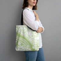 Polynesian Tiare Flower Sage Green Pastel Tote Bag