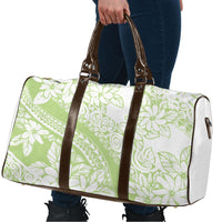 Polynesian Tiare Flower Sage Green Pastel Travel Bag