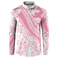 Polynesian Tiare Flower Pink Pastel Vibes Button Sweatshirt