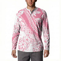 Polynesian Tiare Flower Pink Pastel Vibes Button Sweatshirt
